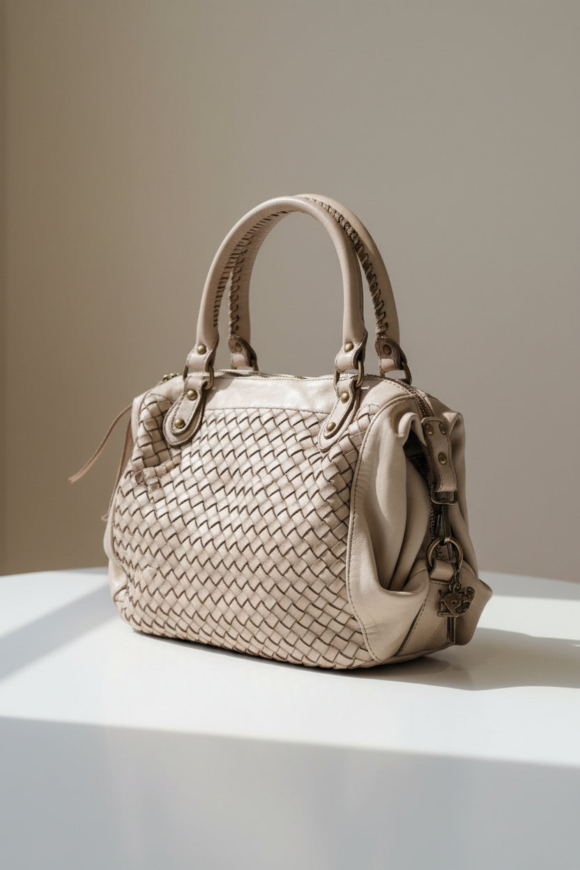 Borsa Nappa Bauletto manico intreccio