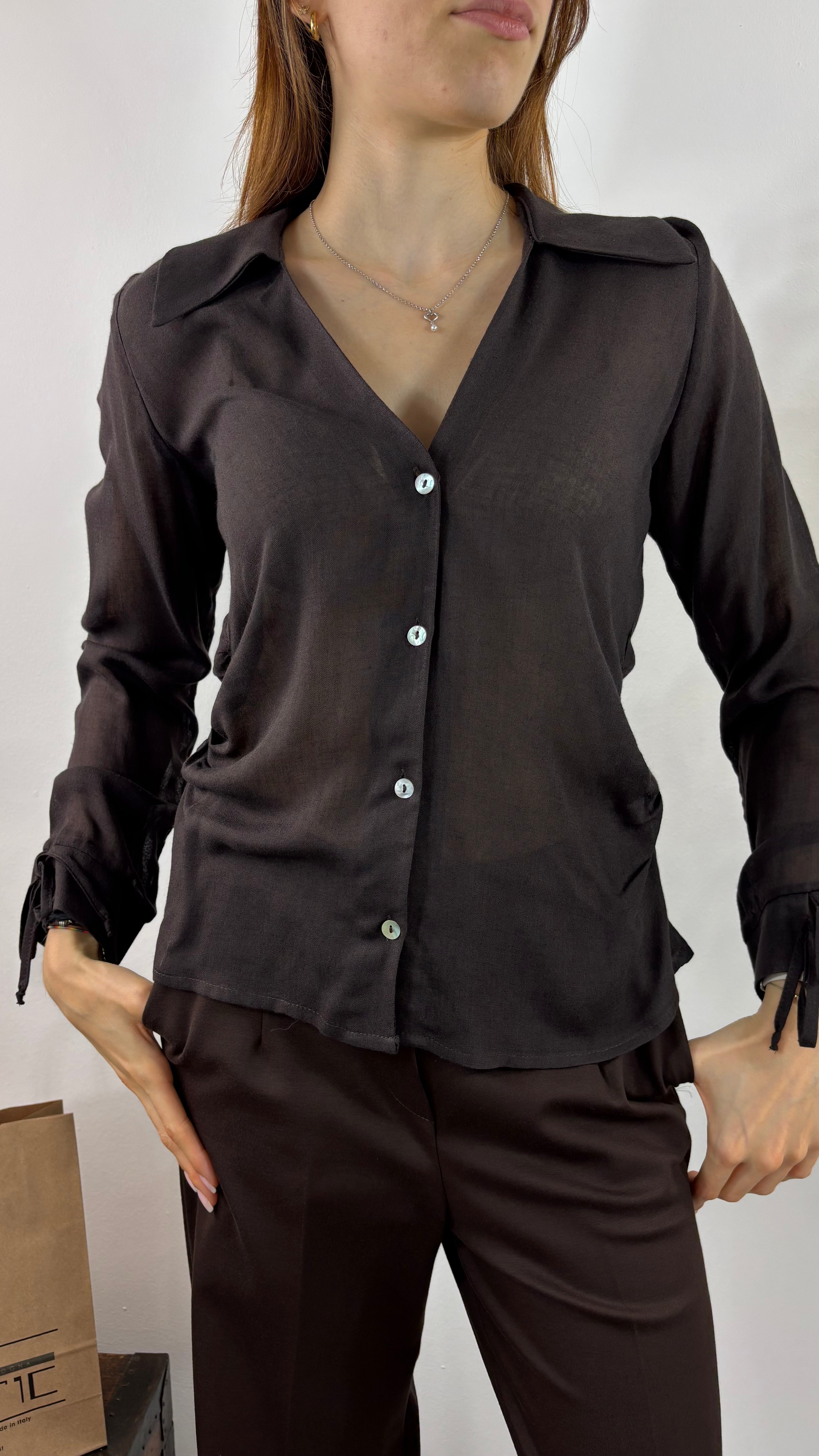 Camicia Scollo V Lana