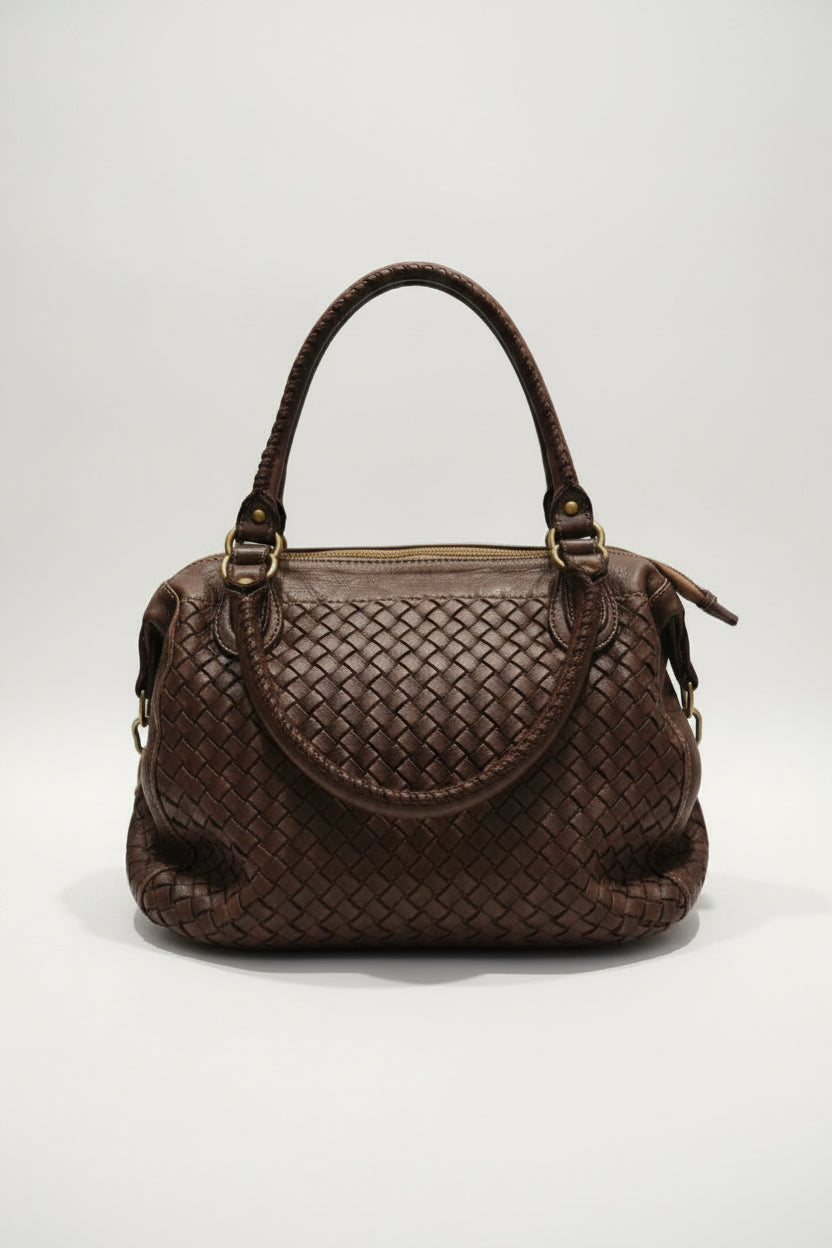Borsa Nappa Bauletto manico intreccio