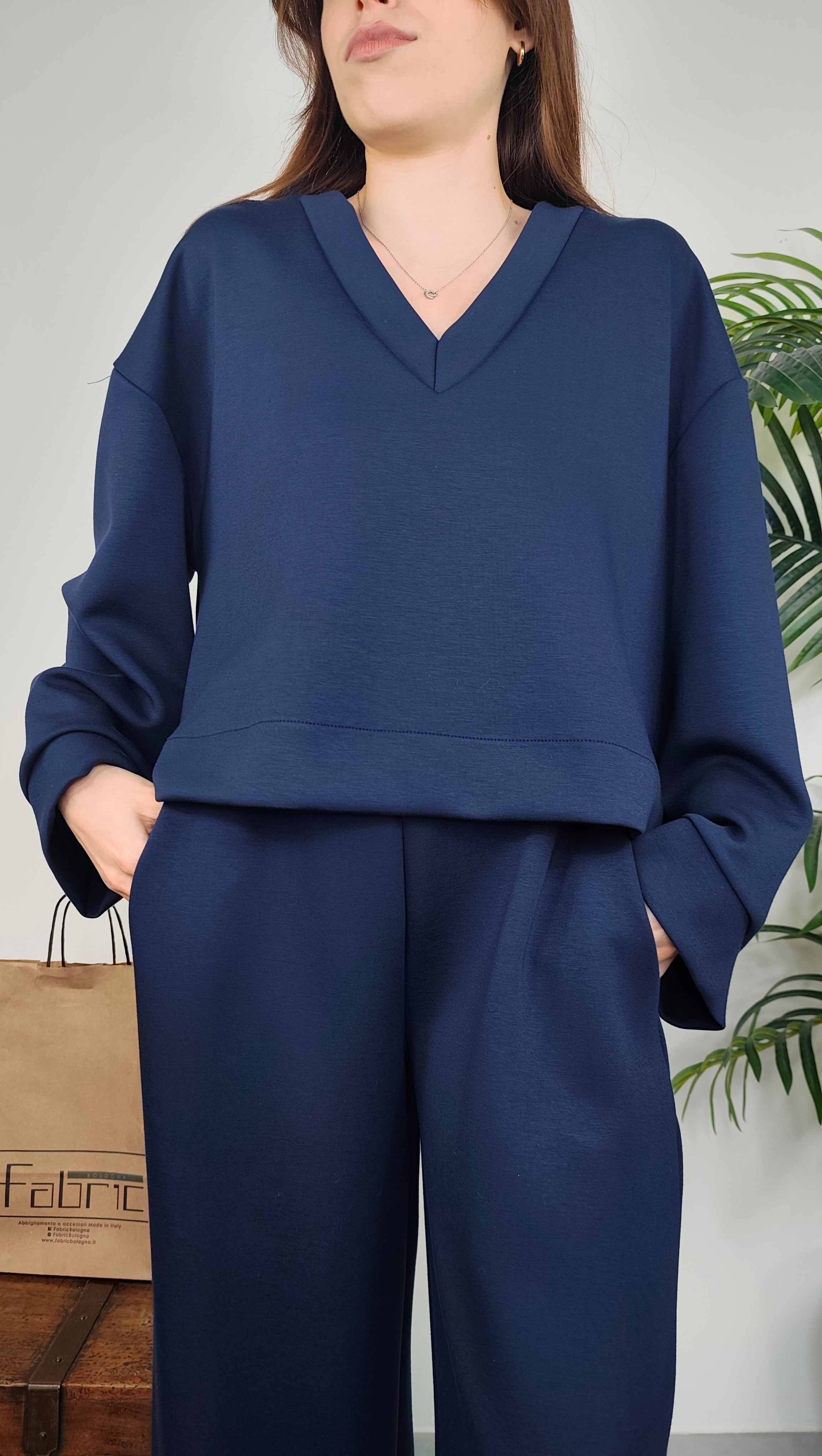 Maglia Scollo V Felpa