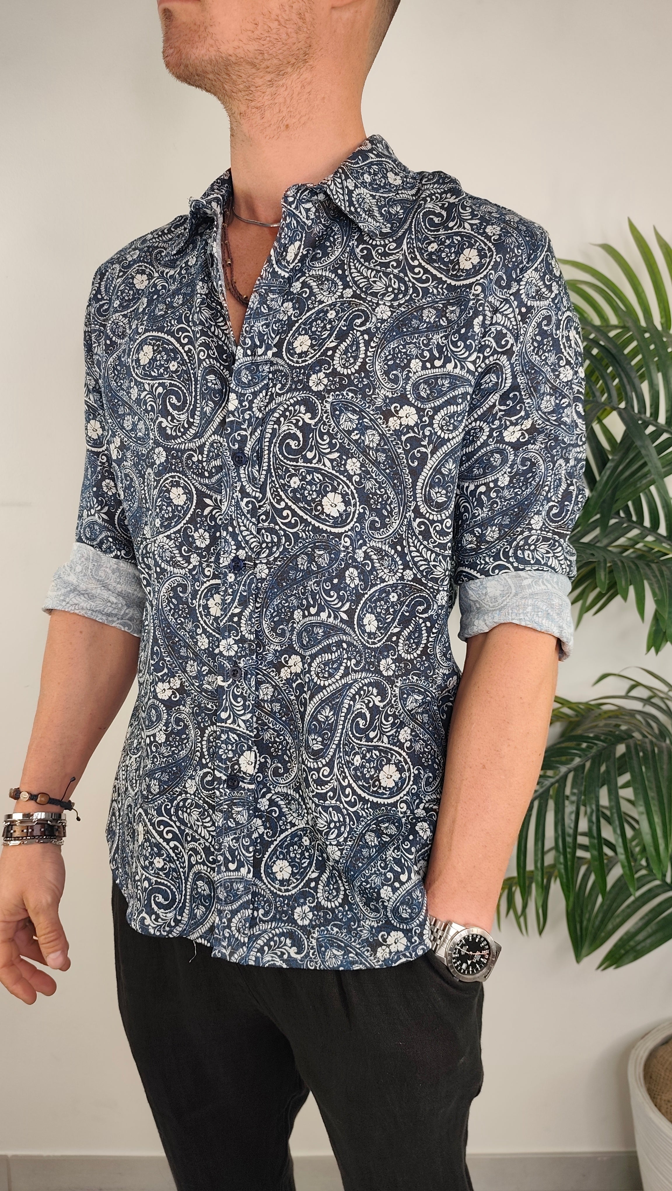 Camicia Lino Stampata