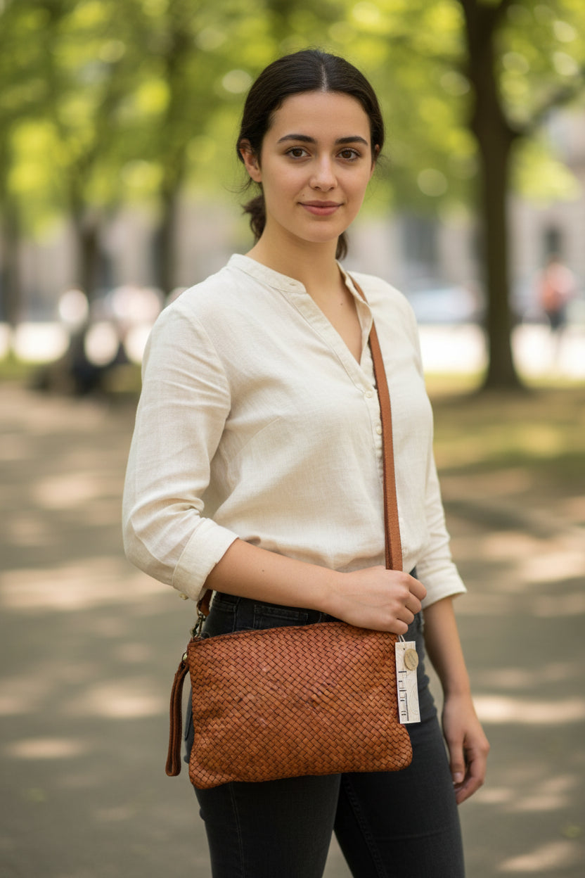 Borsa Nappa Pochette Intreccio
