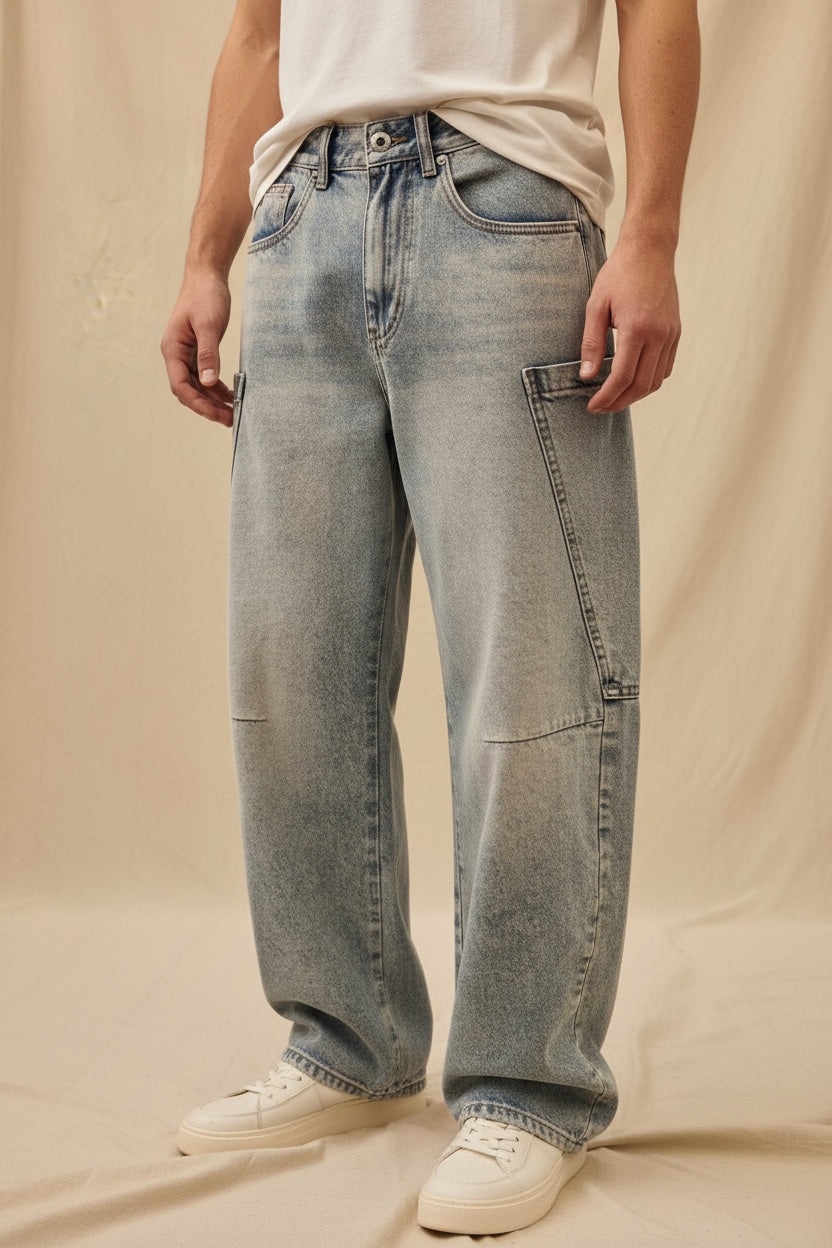 Jeans Uomo Baggy Chiaro