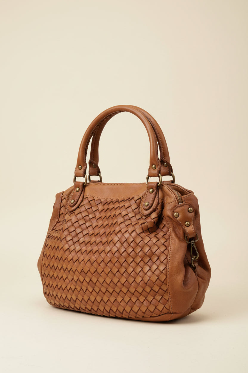 Borsa Nappa Bauletto manico intreccio