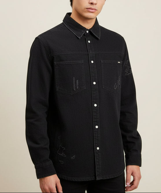 Giacca Uomo Jeans Nera