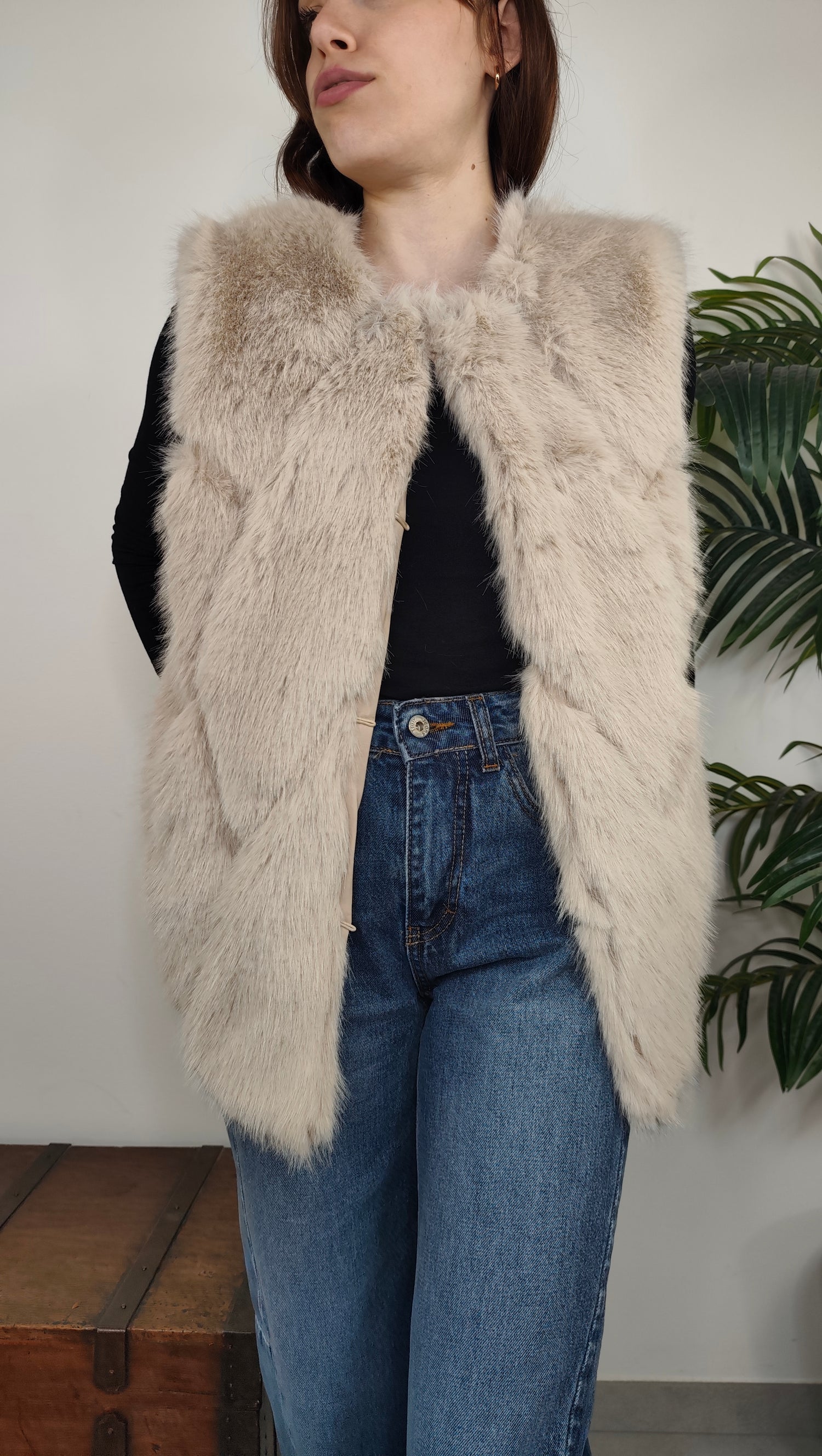 Gilet Eco Fur Pelo Lungo