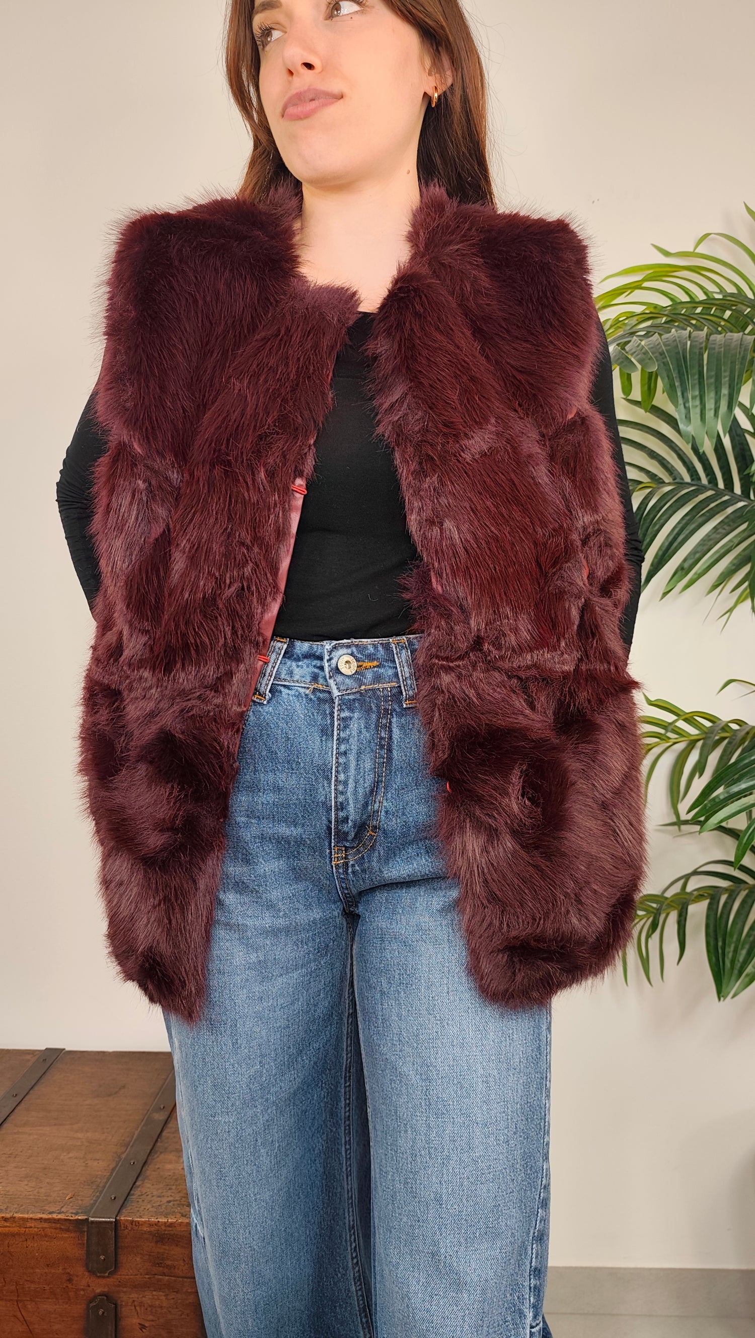 Gilet Eco Fur Pelo Lungo