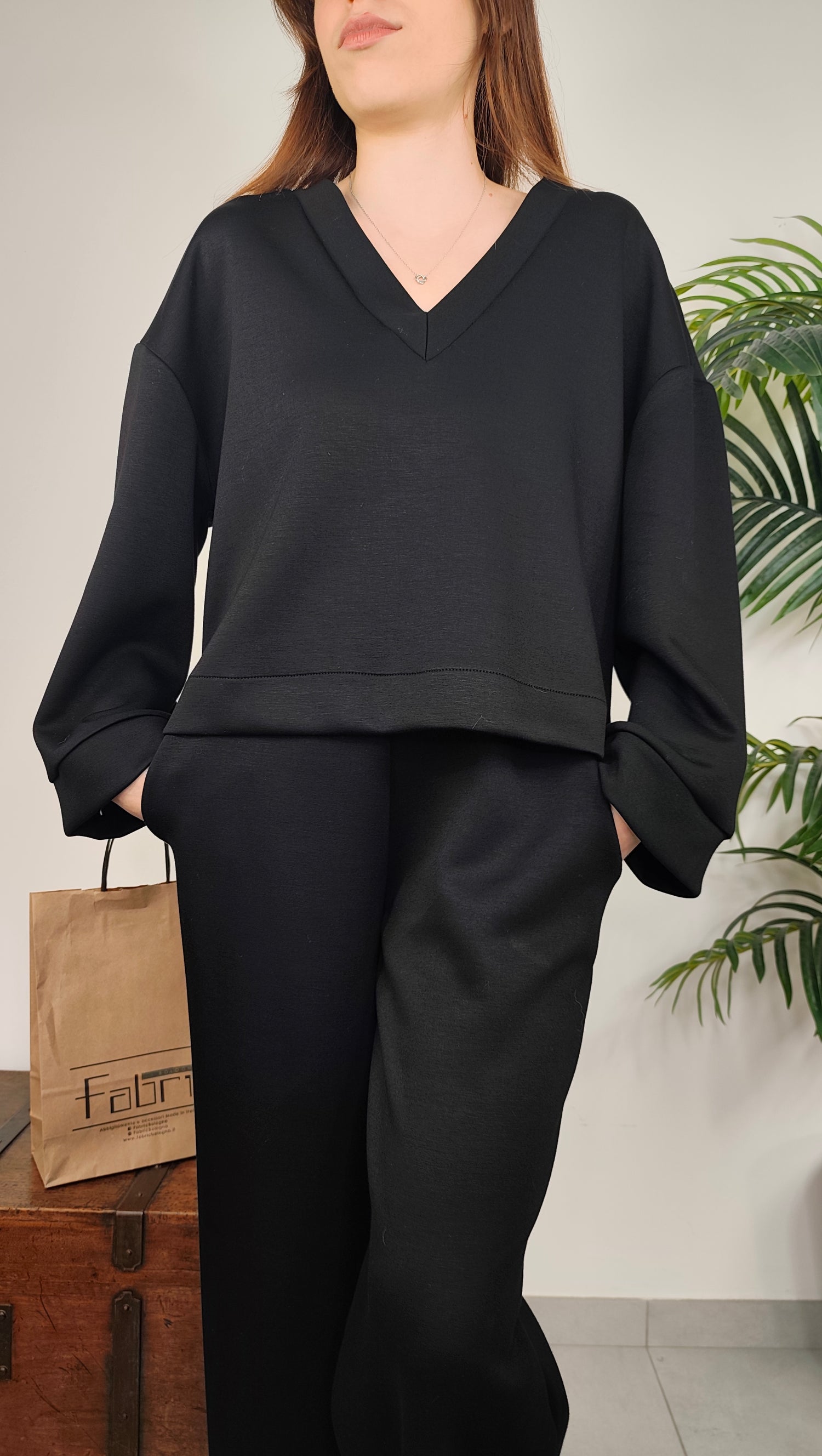 Maglia Scollo V Felpa