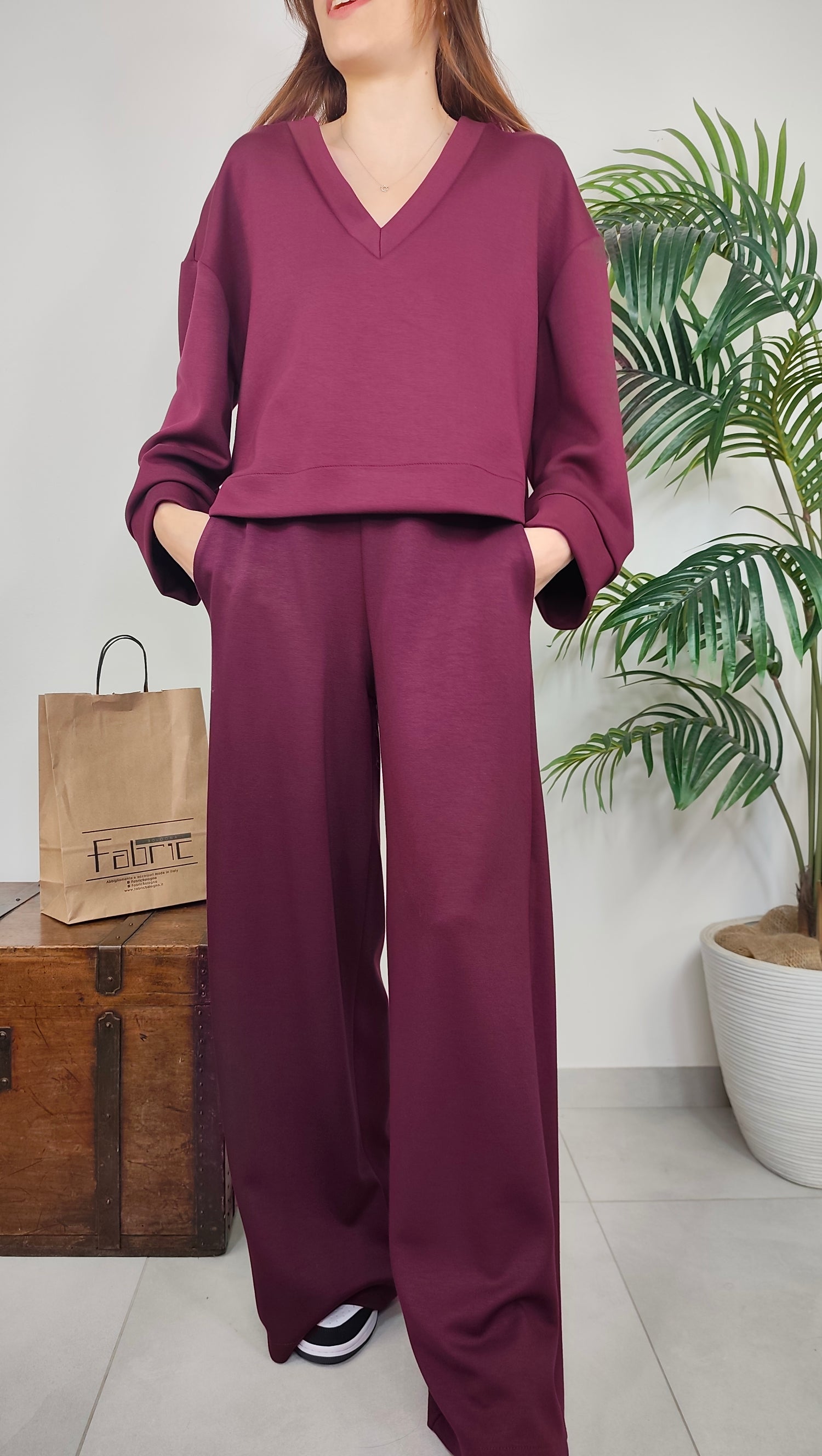 Maglia Scollo V Felpa