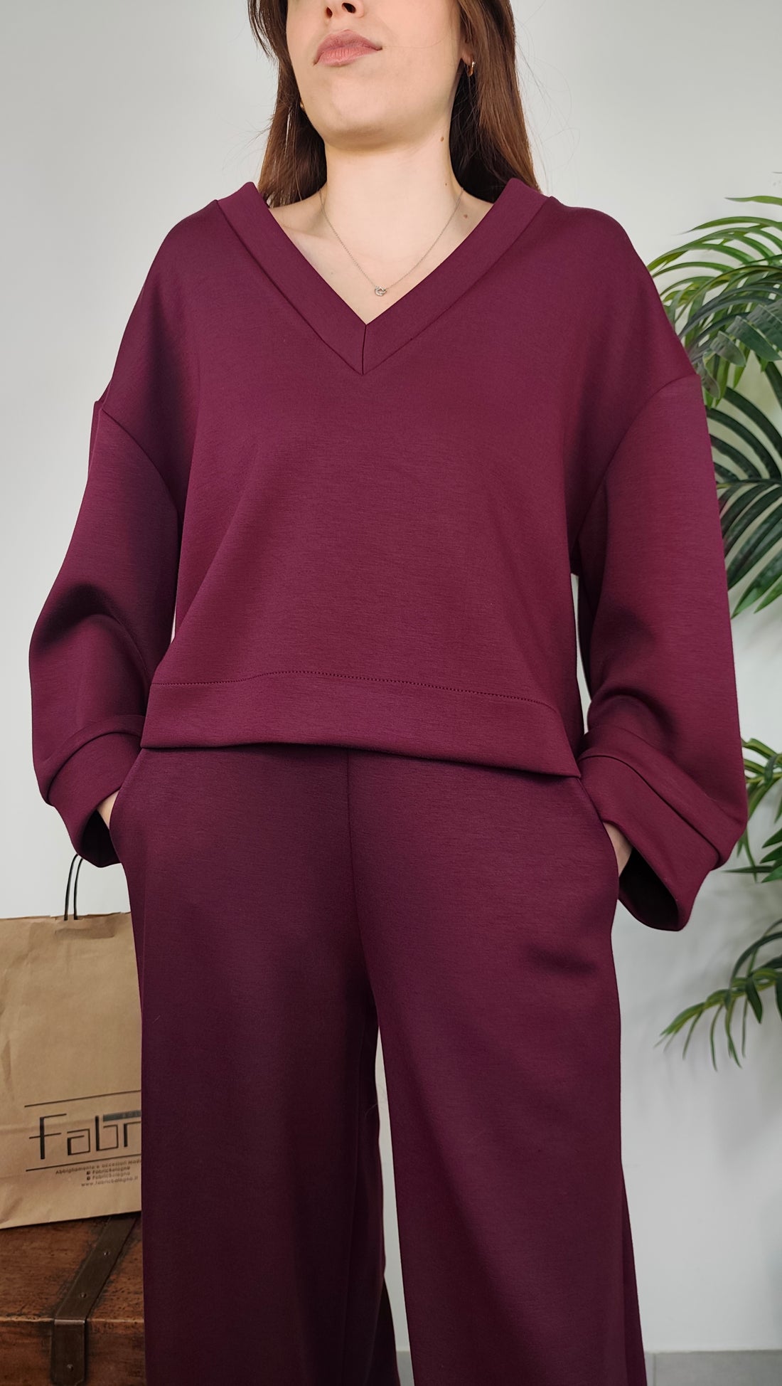 Maglia Scollo V Felpa