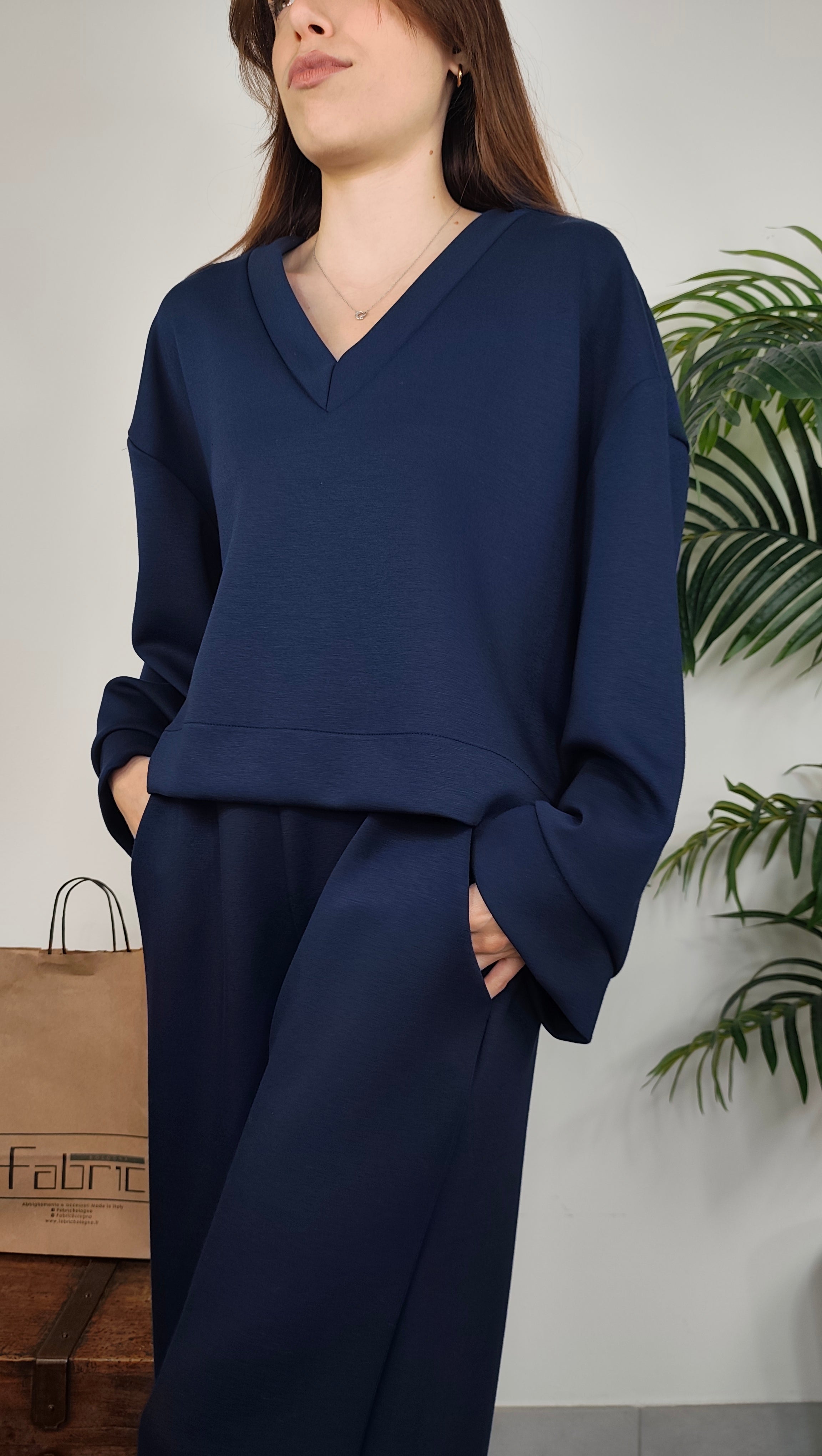 Maglia Scollo V Felpa