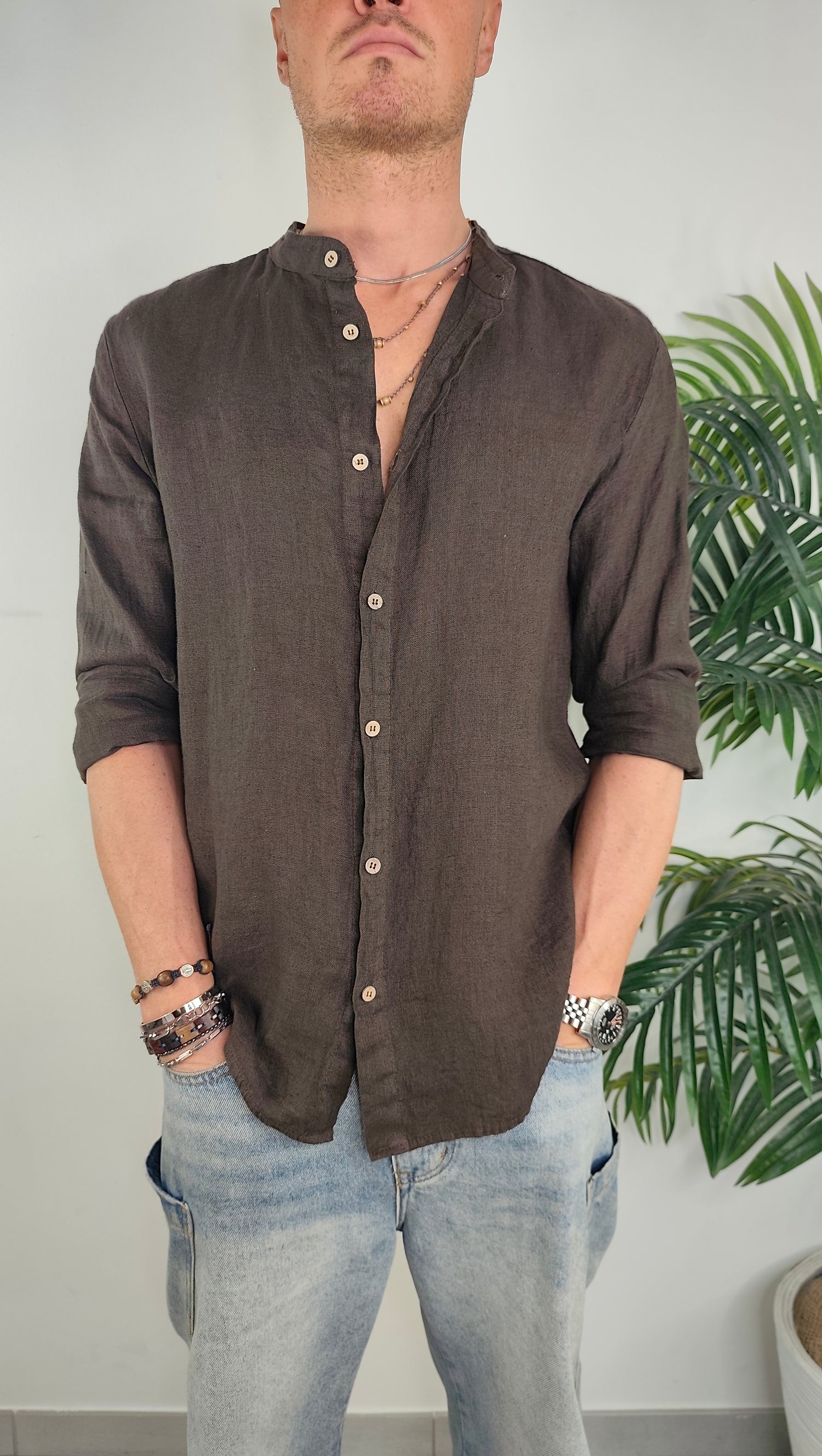 Camicia Lino Coreana