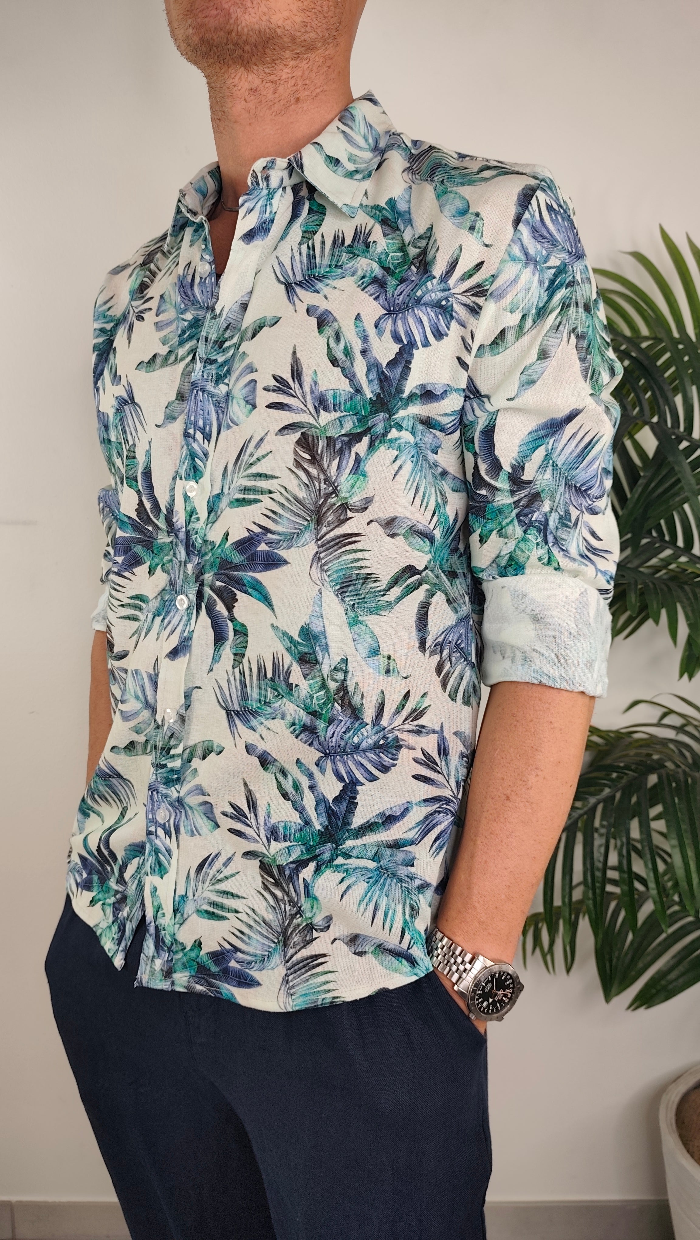 Camicia Lino Stampata
