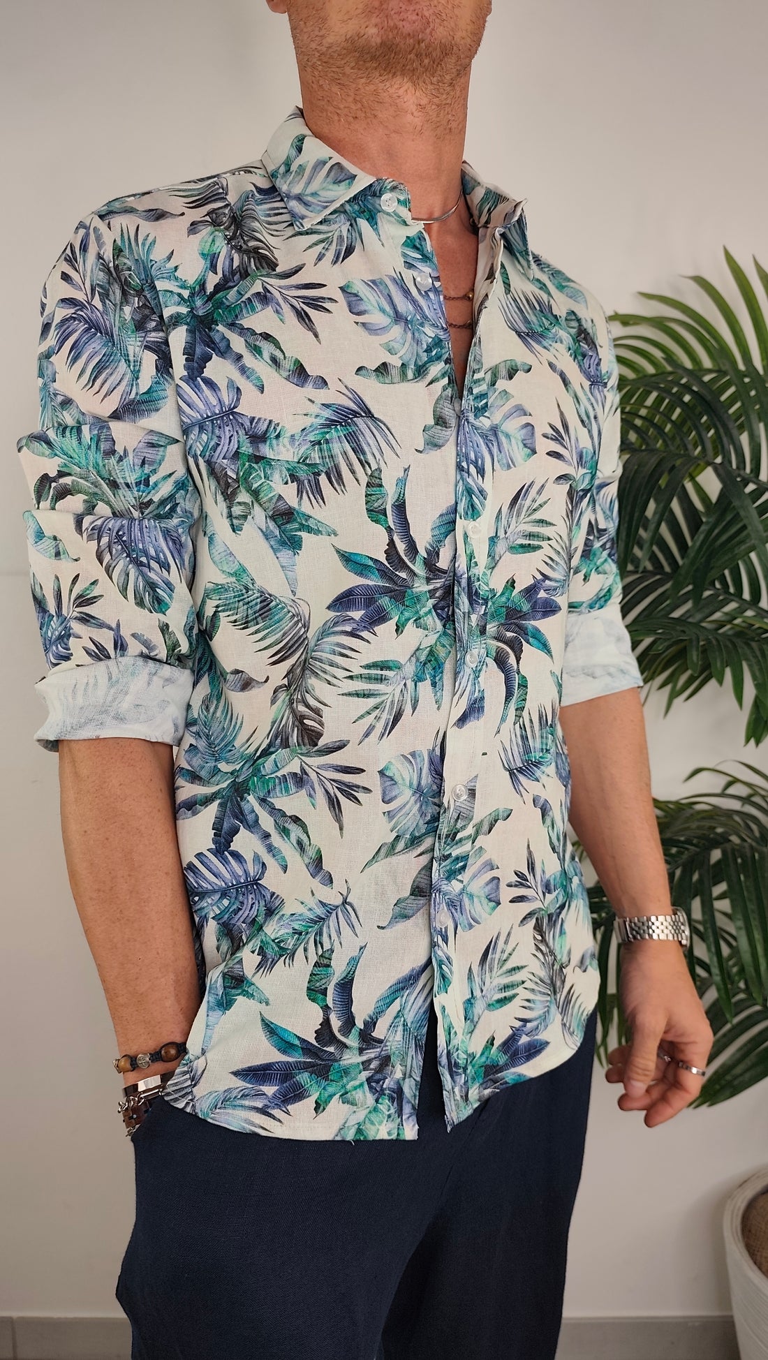 Camicia Lino Stampata