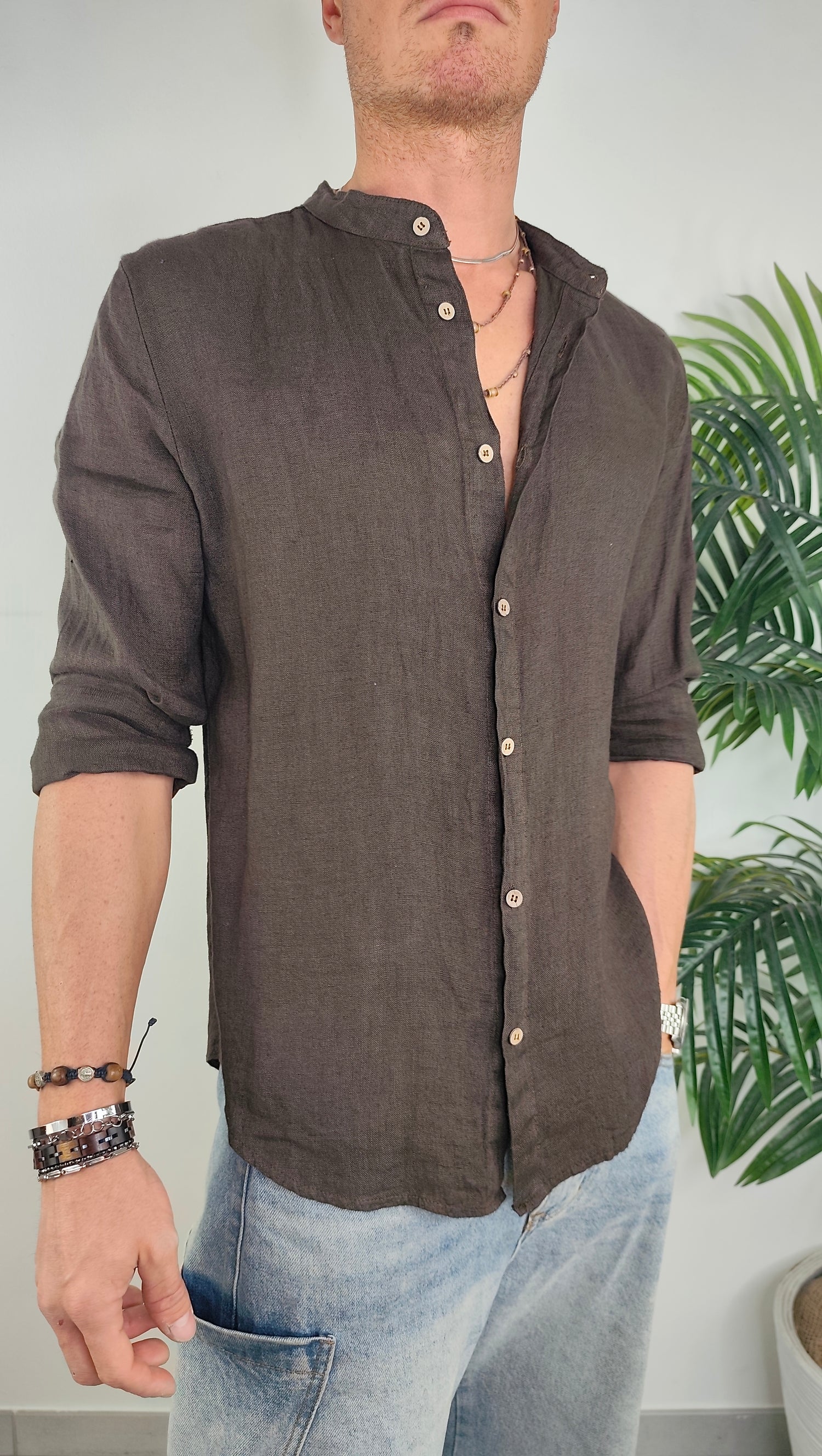 Camicia Lino Coreana