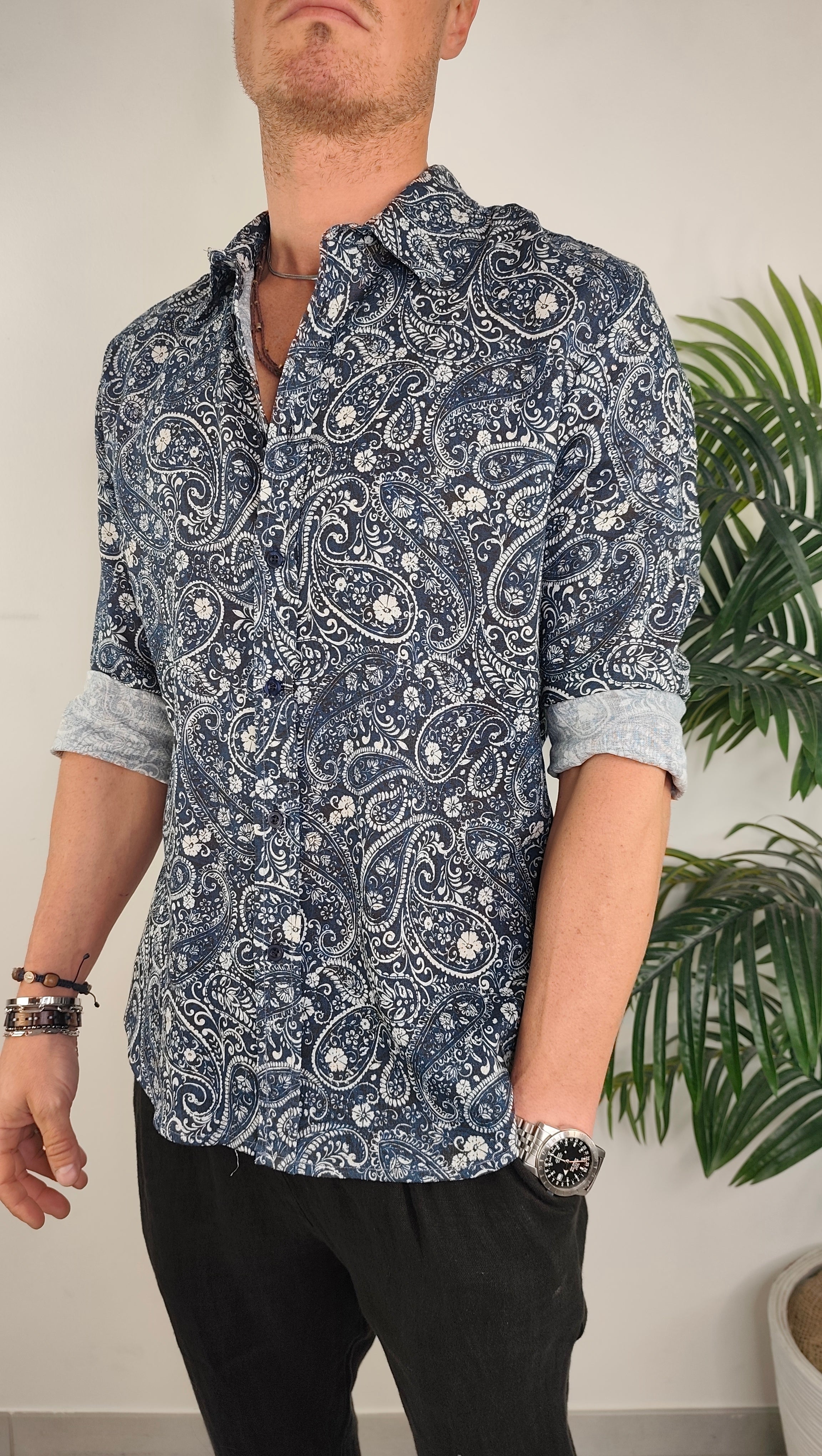 Camicia Lino Stampata