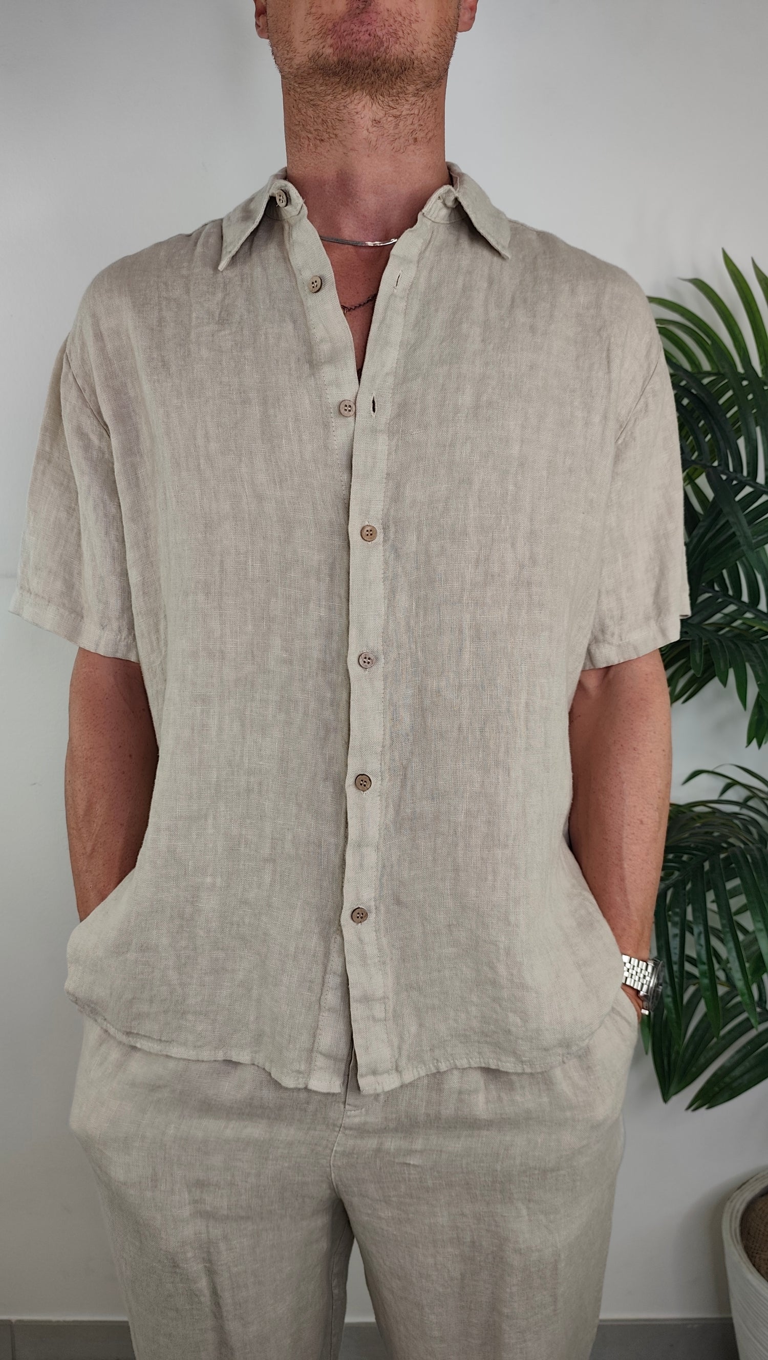 Camicia Completo Over Lino