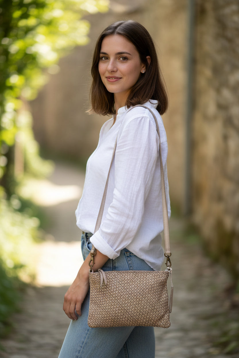 Borsa Nappa Pochette Intreccio