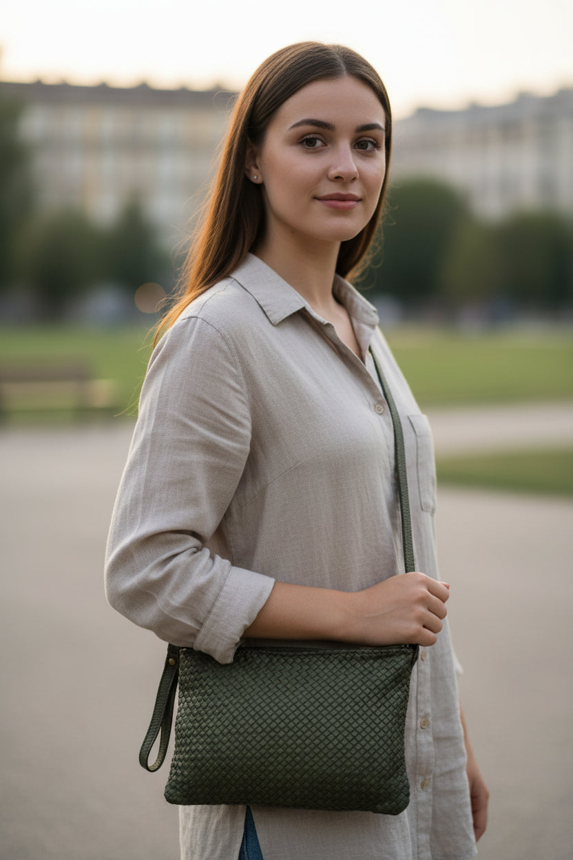 Borsa Nappa Pochette Intreccio