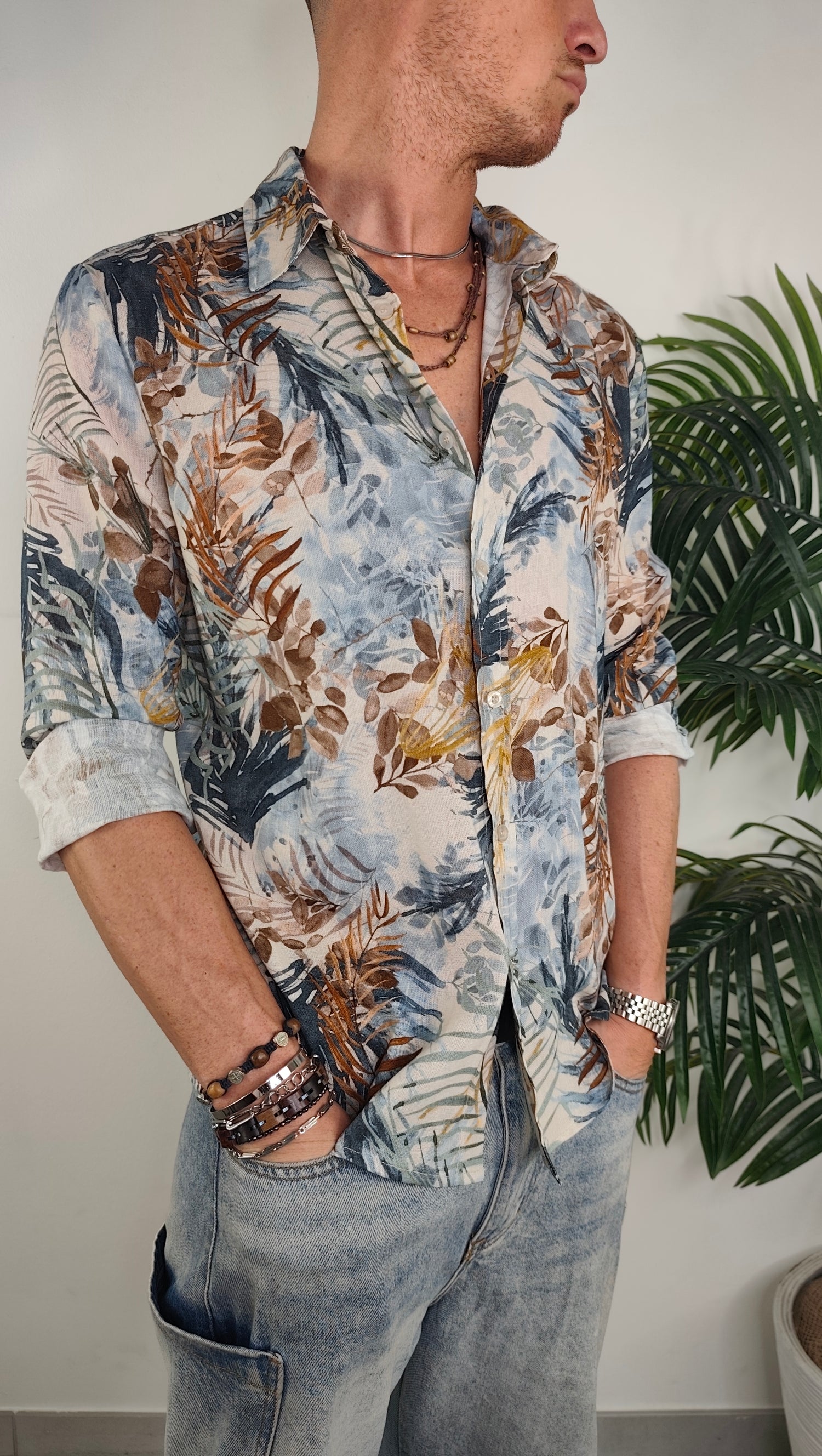 Camicia Lino Stampata