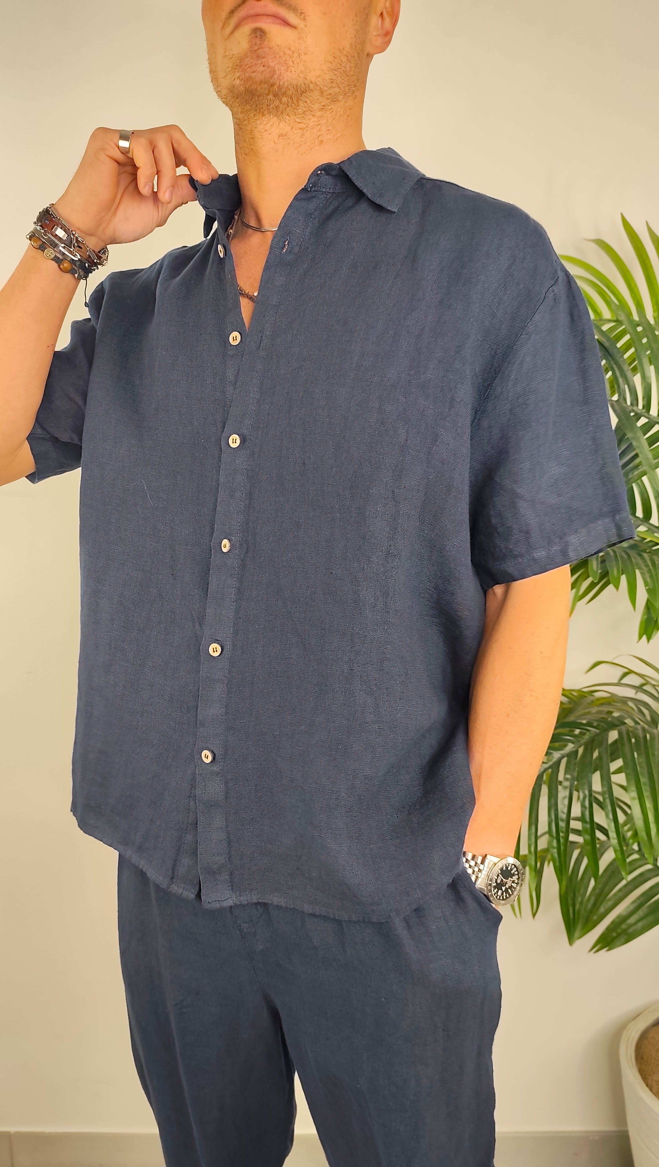 Camicia Completo Over Lino