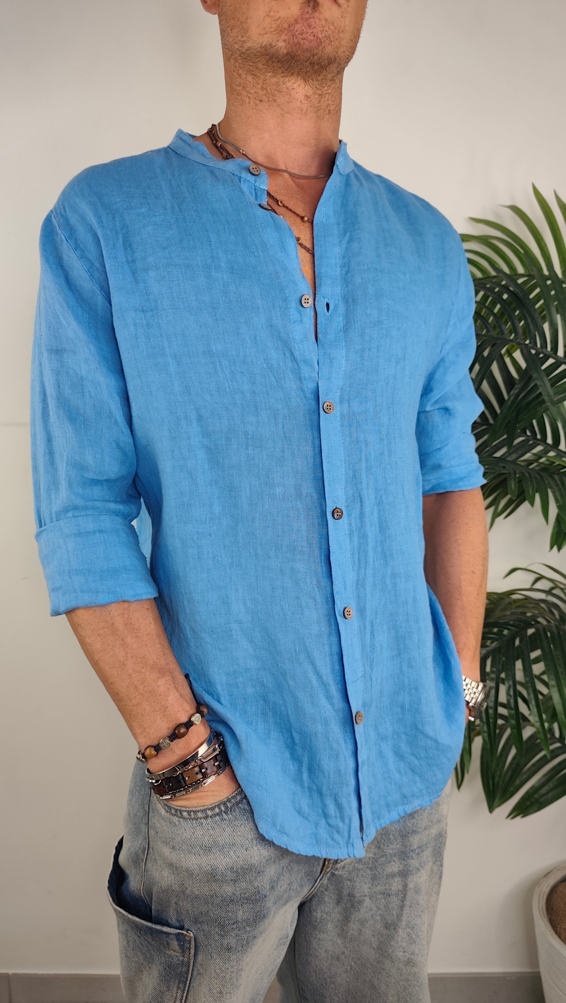 Camicia Lino Coreana